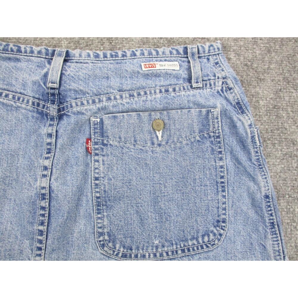 Levis Denim Skirt Womens 12 Light Wash Patch Pockets Zip Fly Vintage 90s Casual - Picture 13 of 16